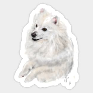 Happy American Eskimo Dog Sticker